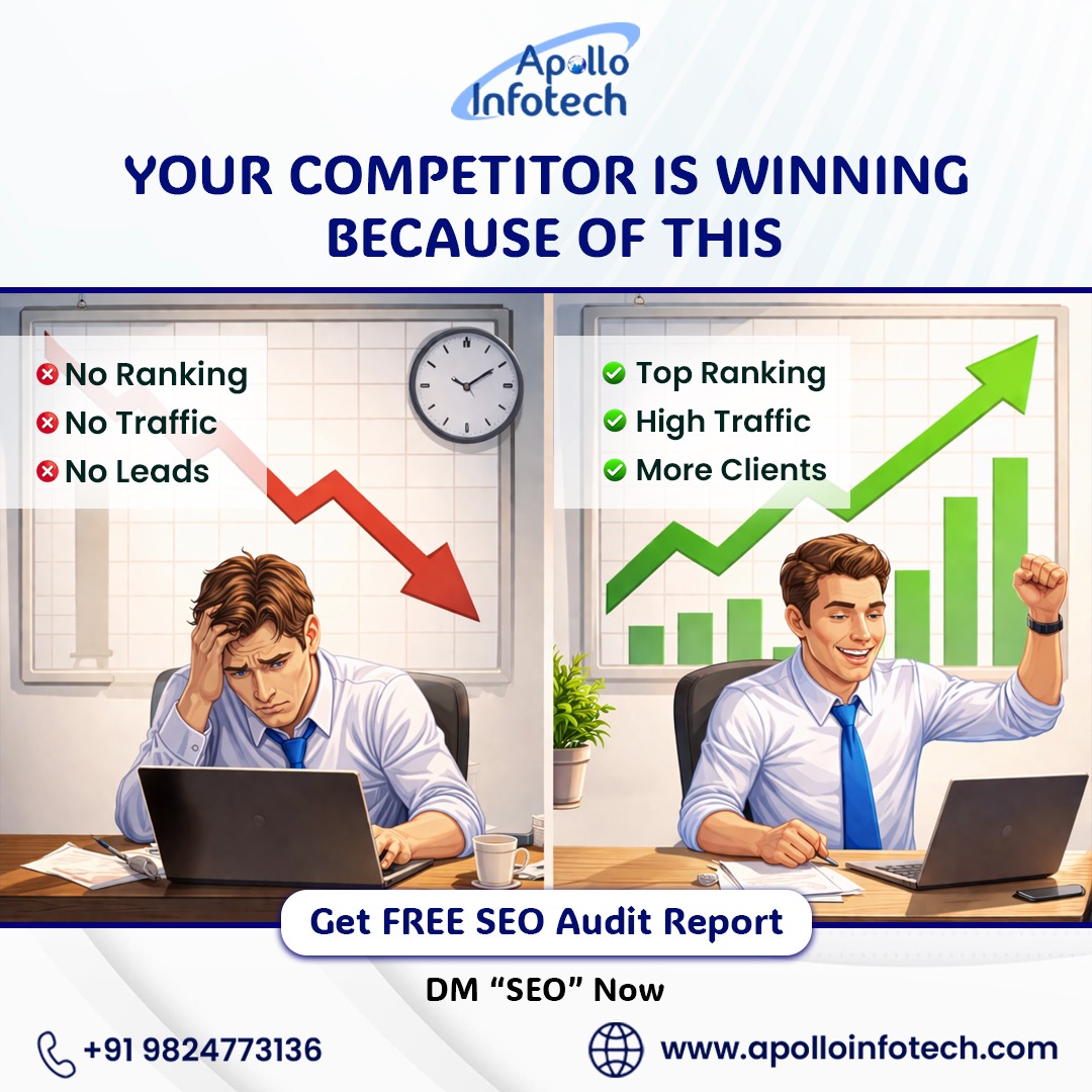 apolloinfotech's tweet photo. Your competitor isn’t lucky.
They’re just ranking better.
✔ More Visibility
✔ More Website Traffic
✔ More Leads

If your business isn’t showing on Google, your customers are going to someone else.
📩 DM “SEO” for a FREE SEO Audit Report. https://t.co/O323T8Nio0