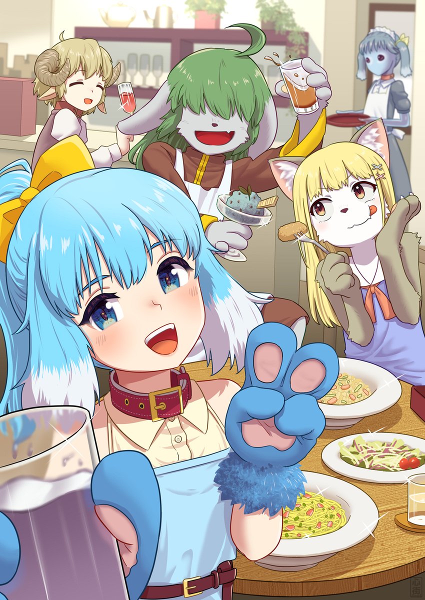 公開されてる方もいるようなので自分も…
『3時からいぬ祭り!』に寄稿させていただいた絵です