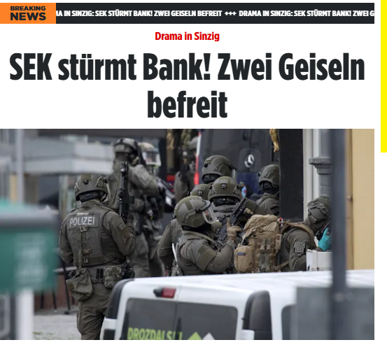 Taykra's tweet photo. #Sinzig: Von den Geiselnehmern fehlt jede Spur! Das SEK stürmte die Volksbank-Filiale – und fand nur noch zwei eingesperrte Geiseln. Die Täter waren längst über alle Berge! Nach rund 6 Stunden endete das Geiseldrama in Sinzig am Freitagmittag ernüchternd, aber ohne Verletzte. https://t.co/TQhwGH4JfE