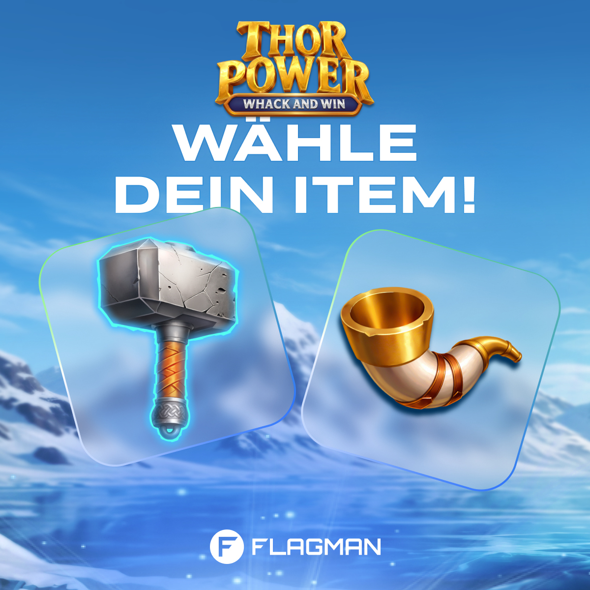 flagman_de's tweet photo. Die Kontrolle liegt in deinen Händen 🌩️

Wähle dein Item: 🔨 den Hammer der Macht oder 📯 das Horn des Sieges?

⚡️ Tauche ins Geschehen ein und teste deine Stärke im neuen GameBeat Slot Thor Power: Whack &amp; Win!

Spielen 🔗 https://t.co/cQdTF4HNL8 https://t.co/Zjc5NwFfYo