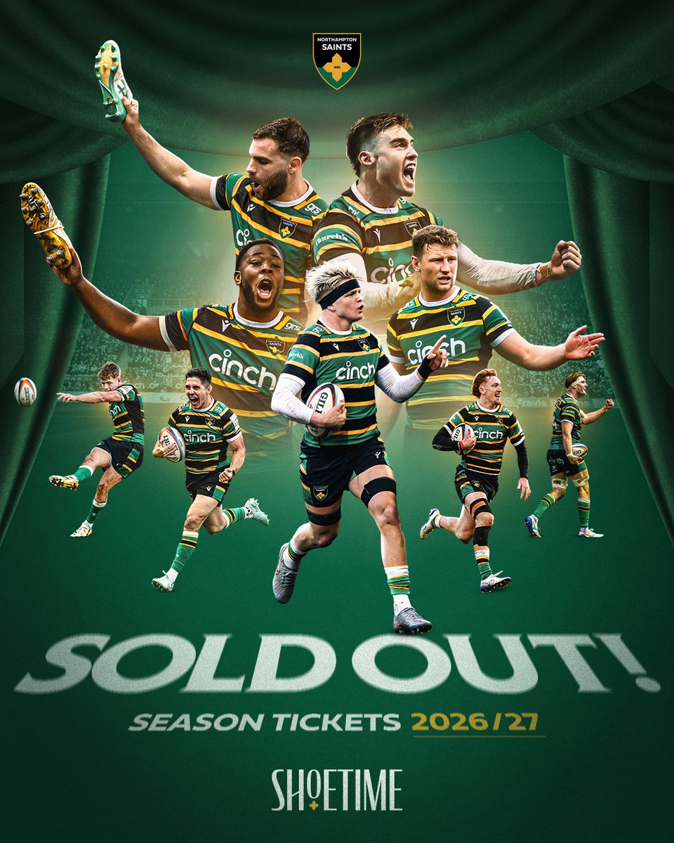 SaintsRugby's tweet photo. In record time 🙌

For the third year running, Season Tickets are now SOLD OUT.

Tap below to join a waitlist should more become available.

https://t.co/X5f3n3IbNV https://t.co/IOsjH6zr3z