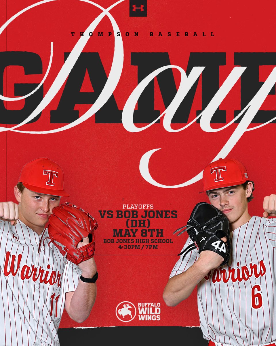 Thompsonbaseba1's tweet photo. 🚨It’s Game day!!!

Elite 8 of the 7A Playoffs starts tonight! 

🗓️ Friday May 8th
📍Bob Jones HS
⚾️ Bob Jones HS
⏰ 4:30 (DH)
🎟️ GoFan $12 plus fees. Cash $12 https://t.co/LsaCkZYH6x