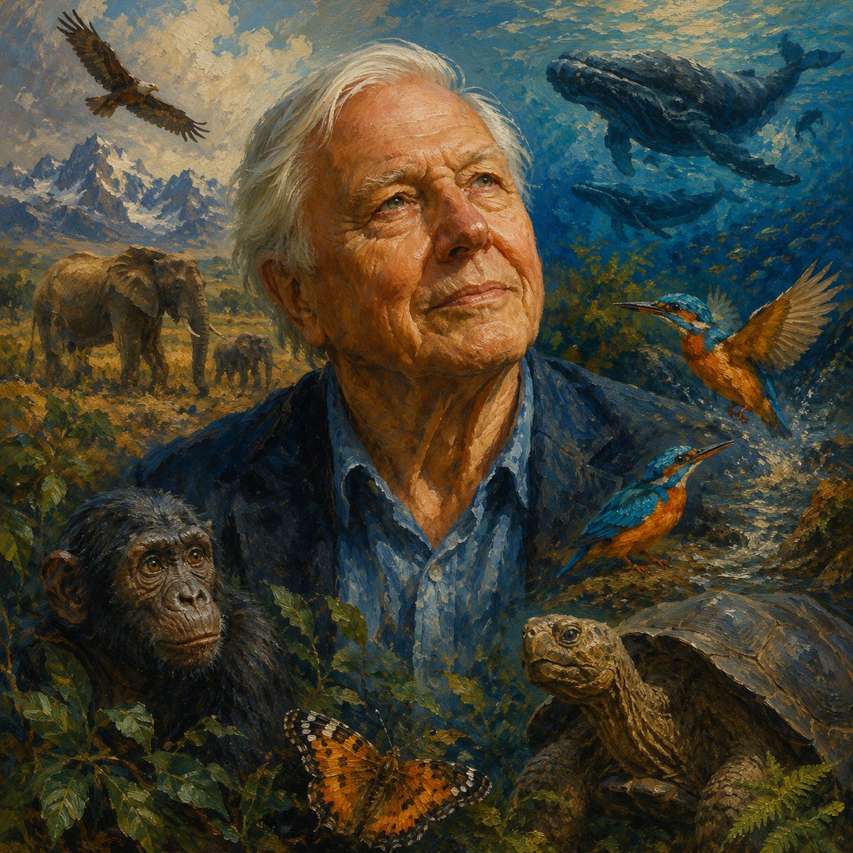 PhilosophysTune's tweet photo. The Quiet Voice

Most people spend their lives trying to be louder. David Attenborough spent his teaching people how to listen. No screaming. No outrage. No constant need to remind the world he mattered. Just patience, observation, and wonder. And somehow that quiet voice outlived empires, trends, politicians, and entire generations of television.

A man kneeling beside insects, fossils, birds, and rivers ended up showing millions of people that the world was far stranger, more violent, more beautiful, and more connected than they ever realized. That’s the part people miss. Real influence rarely looks aggressive in the moment. Sometimes it’s just someone paying close attention for a very long time while everyone else is busy performing.