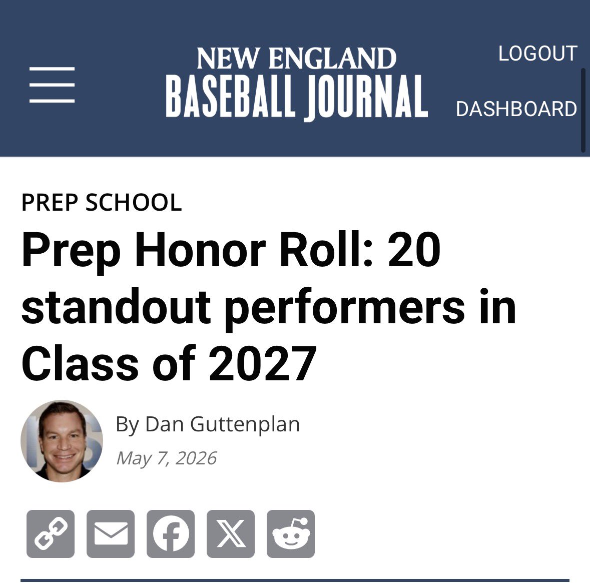 WestyBSB's tweet photo. Our guy Ethan Villacis ‘27 recognized by @NE_Baseball as a standout performer in the class of 2027.

Our tri-captain is having a breakout year! https://t.co/01cm9P9Jbj