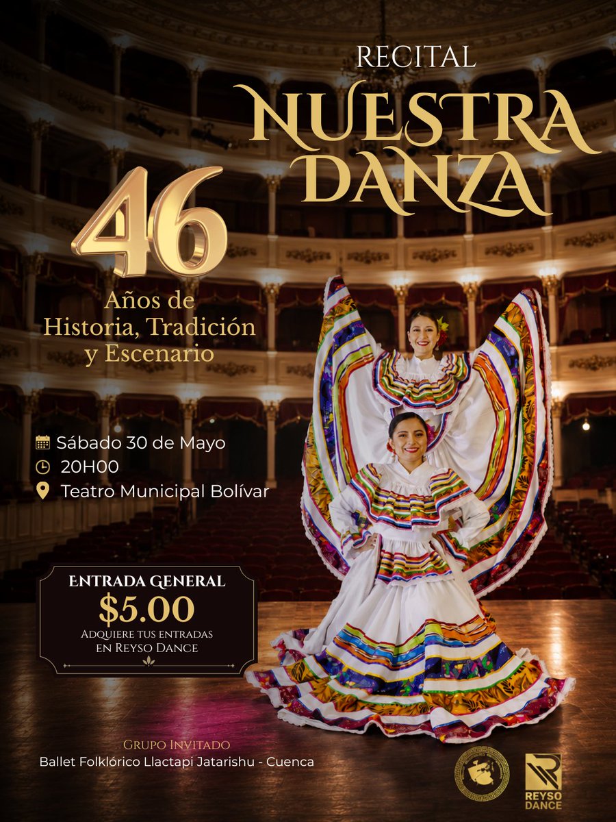 REYSODANCE's tweet photo. 👪En homenaje a las madres
🕺💃NUESTRA DANZA edición 46
Invitados cordialemente
#ReysoDance #LojaEsArteYCultura #cultura25 #danza #arte 
@seguidores REYSODANCE ReysoDance SAS Reyso Dance Ballet Folklórico Llactapi Jatarishu https://t.co/2hmd2ODns8