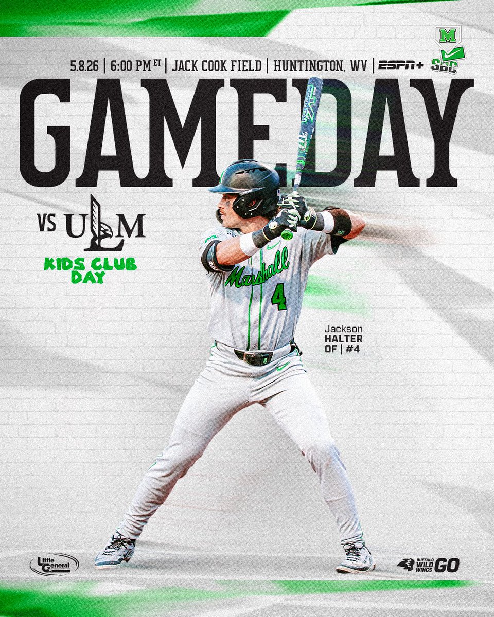 HerdBaseball's tweet photo. Game day at the Jack‼️

⌚️ 6pm
📍 Huntington, WV
🤘 Kids Club Day
⚾️ Little League Weekend

#WeAreMarshall https://t.co/KAhzRkAoMj