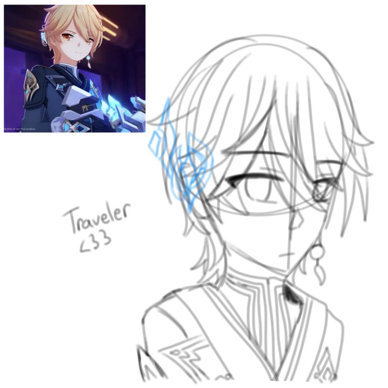 Decided to draw the traveler #genshininmpact