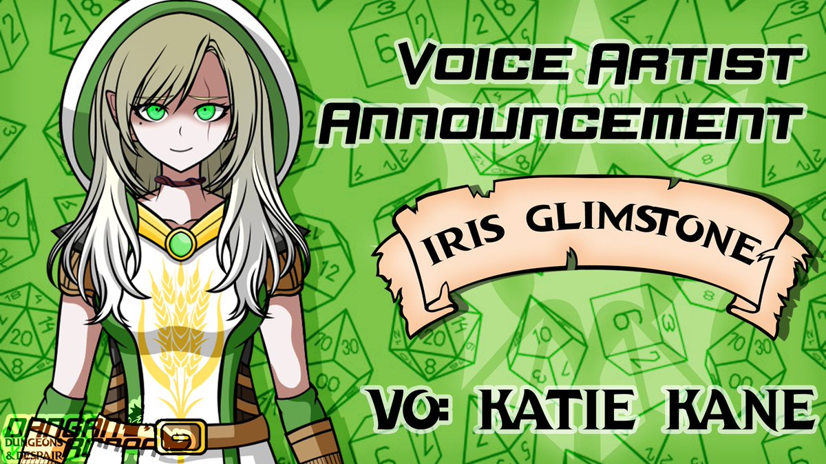 DungeonDespair's tweet photo. Introducing our inexperienced Life Cleric, Iris Glimstone! Being voiced by Katie Kane! Look forward to seeing her in Dungeons&amp;Despair!

#Fangan #Fangantwt https://t.co/RYtcPYVCkA