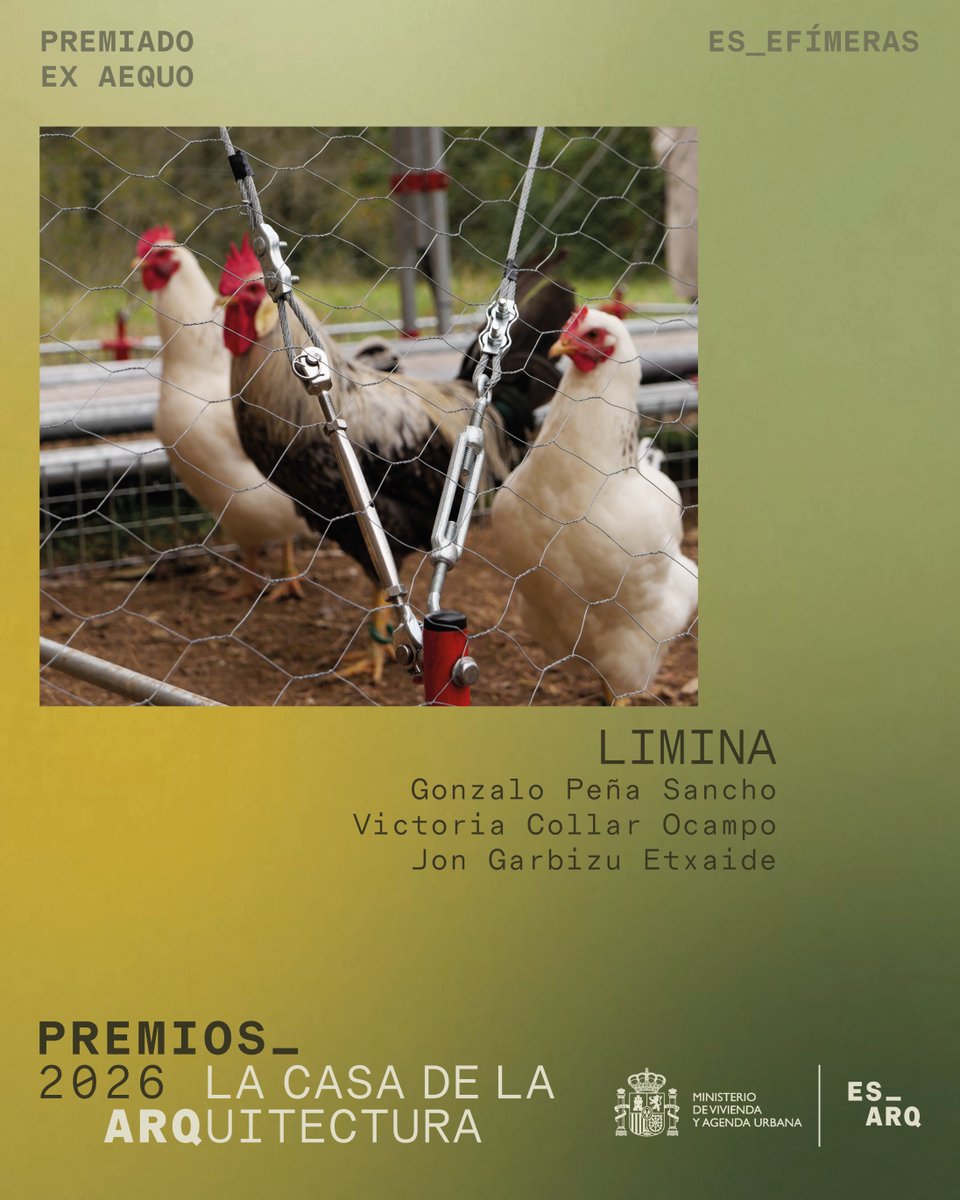 Chillida_Leku's tweet photo. 🐓 #Limina, diseñado por Gonzalo Peña, Victoria Collar y Jon Garbizu, ha ganado en la categoría en ES_EFÍMERAS de los premios de la Casa de la Arquitectura (@viviendagob).

Este proyecto formó parte de nuestra exposición ‘Limina: Cosmopolitan Chicken Project 30’. 

¡Enhorabuena! https://t.co/Xi0ifRIWRr
