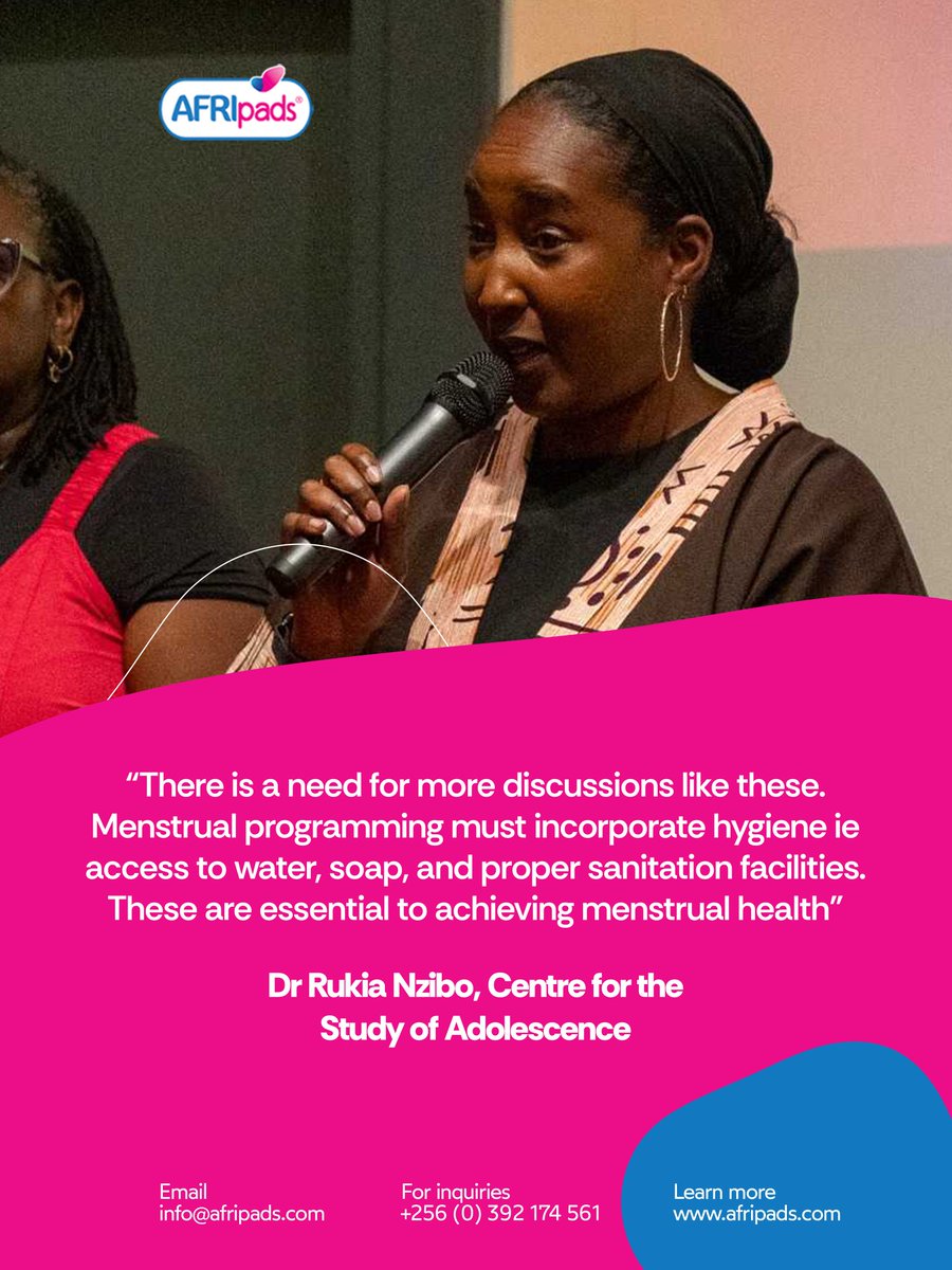 AFRIpads's tweet photo. More reflections from the Impure Film Screening in Kenya 

“To push for bigger gains in gender equality, menstrual health must be at the forefront.”
— Michelle Tjeenk Willink, CEO, AFRIpads. 

“You can read something and forget it, but when you watch a film like this, you cannot forget it. That is why such films are important in tackling menstrual injustice.”
— Wambui Kimani @KelsieKim, Zamara Foundation 

“There is a need for more discussions like these. Menstrual programming must incorporate hygiene, i.e., access to water, soap, and proper sanitation facilities. These are essential to achieving menstrual health
— Dr Rukia Nzibo, Centre for the Study of Adolescence  @CSA_Kenya

“This is an opportunity for all stakeholders to work together in advancing menstrual health, by supporting programmes that provide safe, high-quality menstrual products, promote menstrual health education, and help end stigma.” — Dido Doorman, AFRIpads. 

“The discussion around menstruation should start before menstruation begins, so that adolescents and young people are well prepared.” Aphline Awuor, Chairperson for the Youth Advisory Committee - Embassy of the Netherlands in Kenya @NLinKenya

Together for a period friendly world ❤️

#ImpureFilm #MenstrualHealthAwarenessMonth #EndPeriodStigma #MenstrualHealthForAll