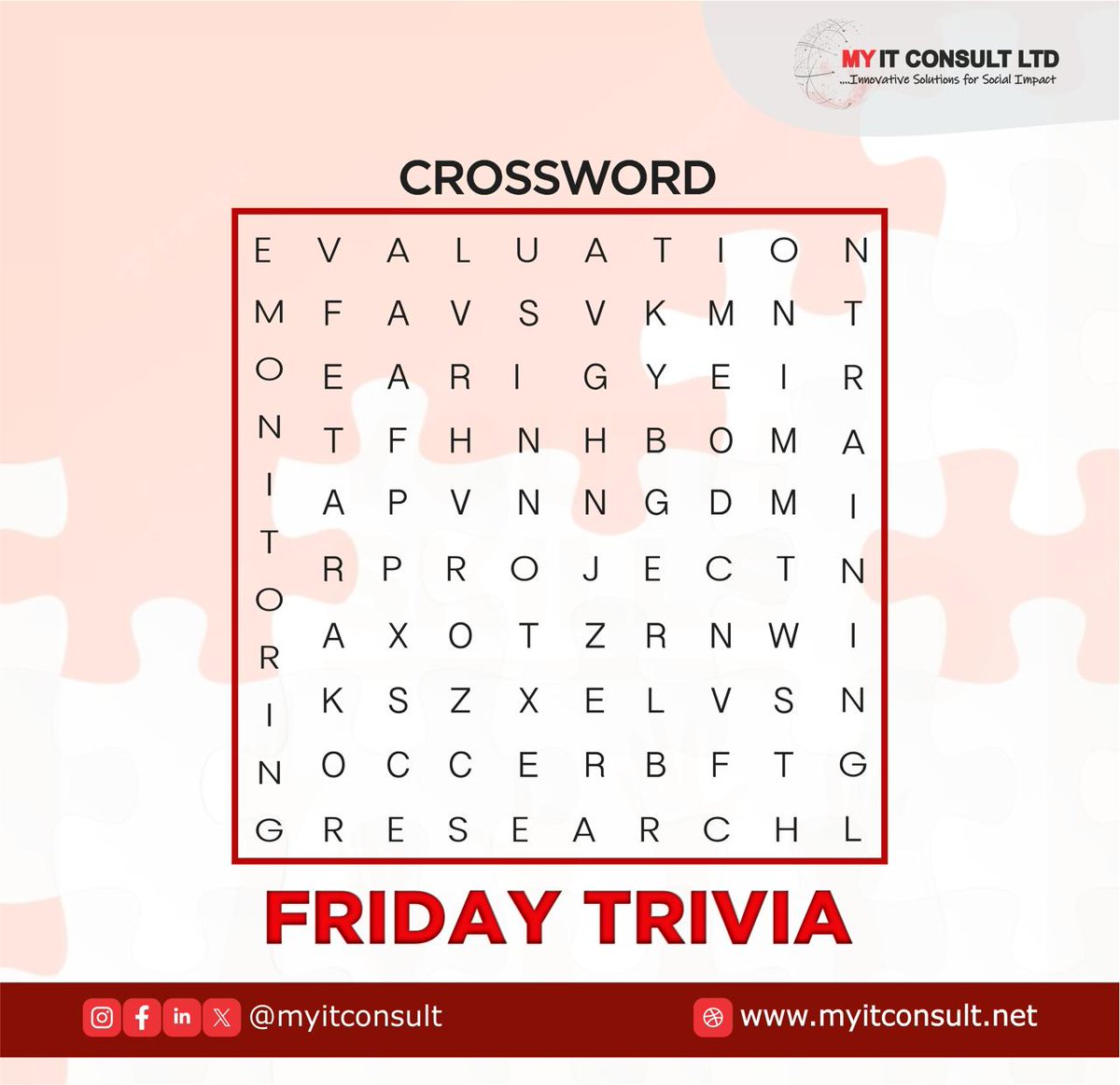 myitconsult's tweet photo. 🎉 𝐹𝑟𝑖𝑑𝑎𝑦 𝑇𝑟𝑖𝑣𝑖𝑎 𝑖𝑠 𝐻𝐸𝑅𝐸! 🧩
𝑈𝑛𝑤𝑖𝑛𝑑 𝑤𝑖𝑡ℎ 𝑜𝑢𝑟 𝐶𝑟𝑜𝑠𝑠𝑤𝑜𝑟𝑑 𝑃𝑢𝑧𝑧𝑙𝑒!

𝐻𝑜𝑤 𝑚𝑎𝑛𝑦 𝑐𝑎𝑛 𝑦𝑜𝑢 𝑠𝑜𝑙𝑣𝑒? 𝐷𝑟𝑜𝑝 𝑦𝑜𝑢𝑟 𝑎𝑛𝑠𝑤𝑒𝑟𝑠 &amp; 𝑡𝑎𝑔 𝑎 𝑐𝑜𝑙𝑙𝑒𝑎𝑔𝑢𝑒! 🏆

#FridayTrivia #CrosswordChallenge #MYITConsult #TeamFun https://t.co/2pI3btOMWv