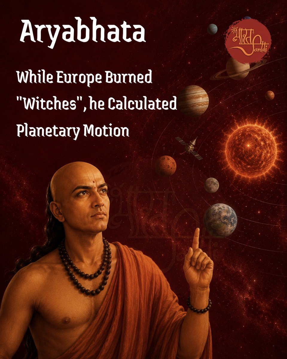bharatsantati06's tweet photo. Aryabhata - While Europe Burned "Witches", he Calculated Planetary Motion https://t.co/bZLtB1dWww