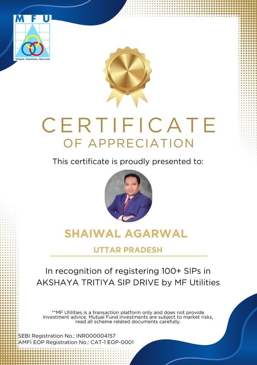 MF Utilities (Regn. No. INR000004157) tweet media