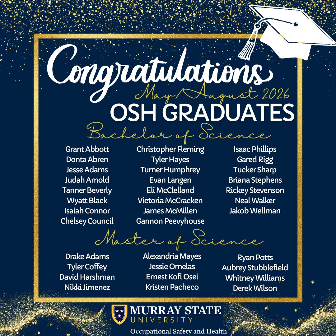 osh_msu's tweet photo. 🎓 🦺Congratulations May/August 2026 OSH Graduates! We're proud of you and wish you all the best as you launch your safety careers. 💙💛 #WeAreRacers #SafetyFirst #RacerProud #FutureSafetyLeaders https://t.co/X8EJGkQ7Ov