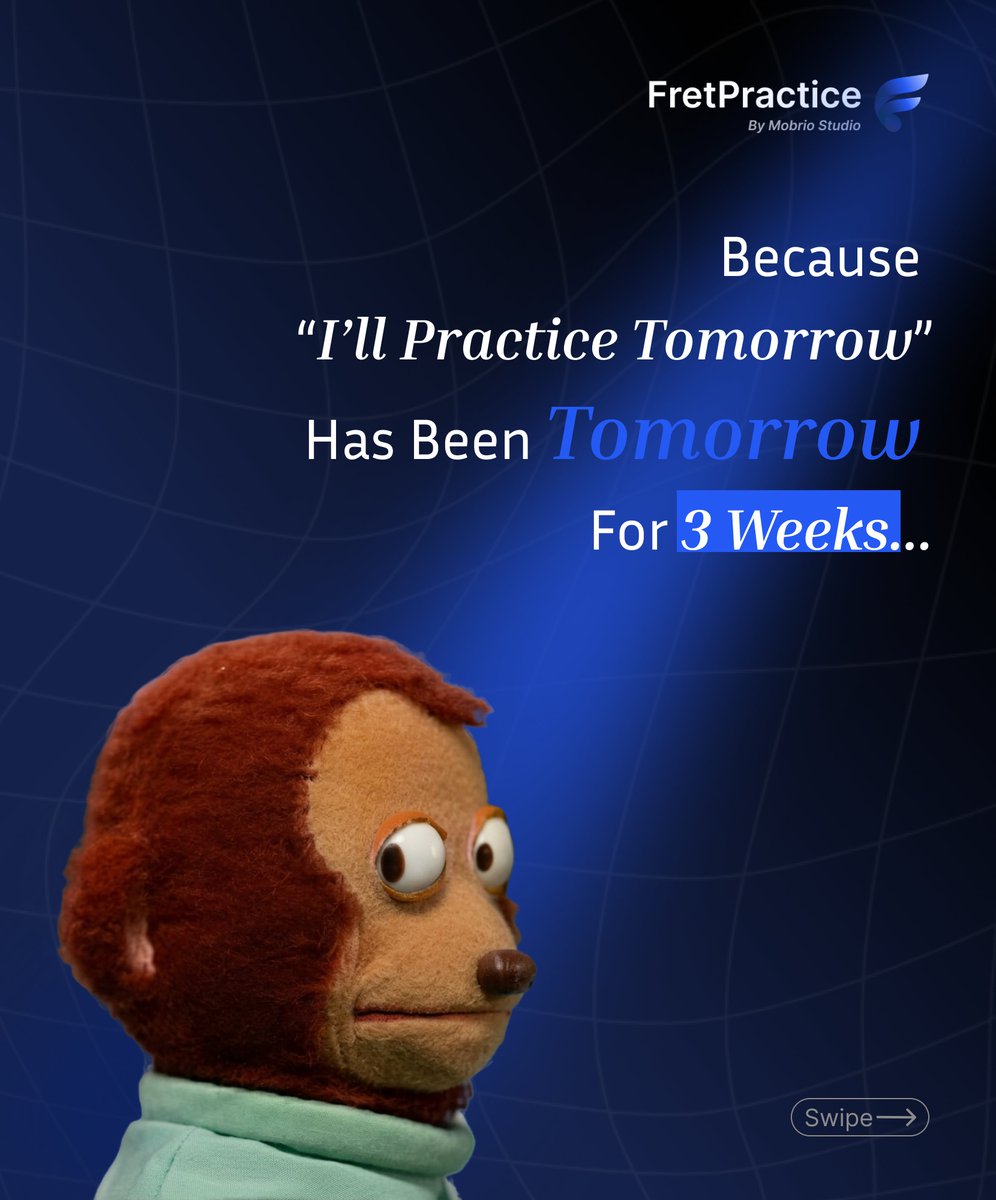 fretpracticenow's tweet photo. Its time you start:
Practicing smarter to PlayBetter with @fretpracticenow 

#fretpractice #Guitar #PracticeSmart #Musicians #playbetter https://t.co/cO0uutFoDp