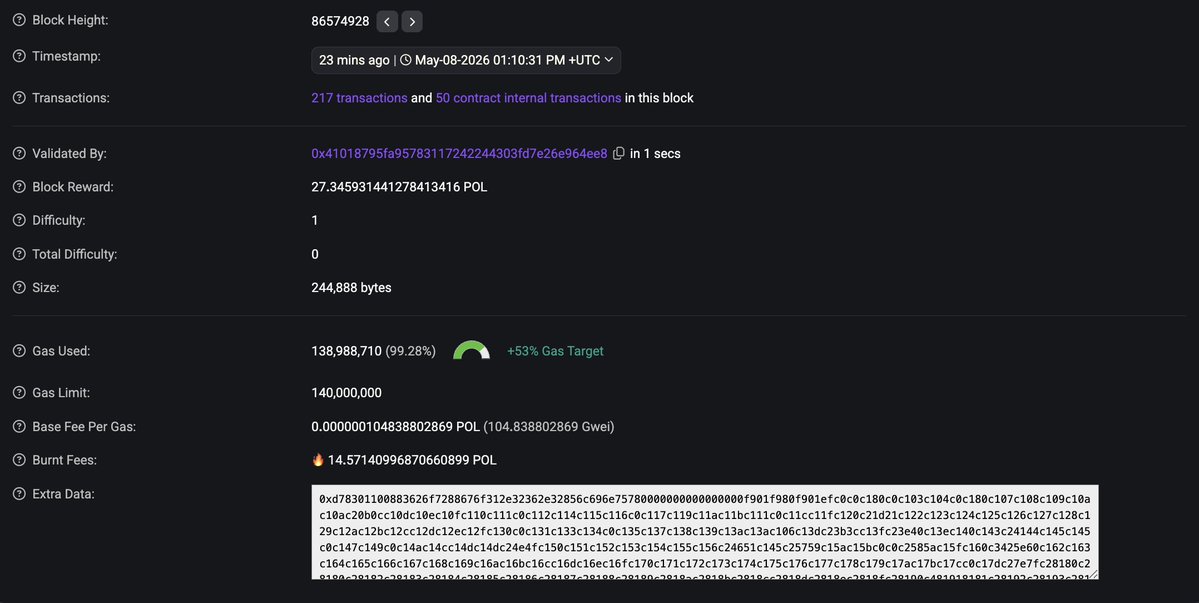 Another upgrade for the chain. Now up to 140M gas, bringing max TPS to 3,800+

We've increased capacity again to enable even more onchain payments at scale.