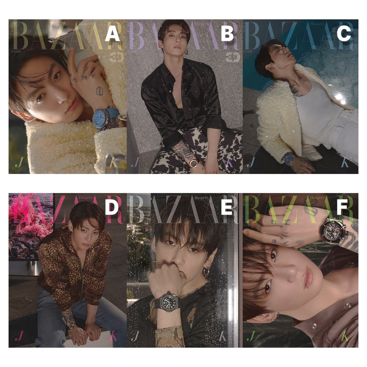 B★VERSE ジョングク JUNGKOOK 10枚セット BAZAAR KOREA 6月号 (表紙：BTS JUNGKOOK) 期間限定予約スタート