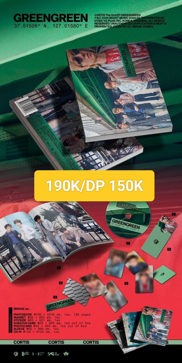 GonidStore's tweet photo. [Open PO]
Album Sealed Cortis GREENGREEN Photobook VER (NO POB)

- Street: 200K/DP 150K
- Studio: 195K/DP 150K
- Bridge: 190K/DP 150K

✈️Estimasi sampai indo Akhir Mei-Awal Juni
✅Album Sealed
✅GO Cortis di WA
❌POB
🗓️Close sampai stok habis (TERBATAS)

wts unopened lfb ina https://t.co/09cGTbQhYb