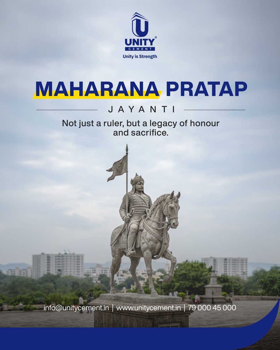 unitycement's tweet photo. History is built on the courage of those who never bowed. Celebrating the Maharana Pratap united a spirit of resistance that changed history forever.

#UnityCement #MaharanaPratapJayanti #MaharanaPratap #IndianConstruction #LegacyOfStrength #MewarPride https://t.co/NyWIQy9MUm
