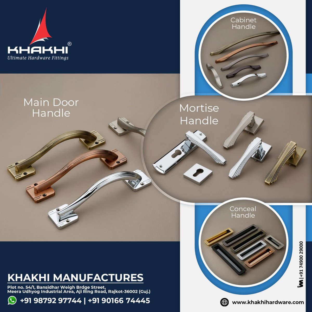 ibais_hardware's tweet photo. KHAKHI MANUFACTURES - RAJKOT
Mr. Atul Vachhani - +919016674445
https://t.co/pB3peybOq7
.
#DoorHandle #CabinetHandle #MortiseHandle #ConcealedHandle #HardwareFittings #KhakhiManufactures #InteriorHardware #LuxuryHome #ArchitecturalHardware
.
@ibais_hardware https://t.co/q4xzrmNtZa