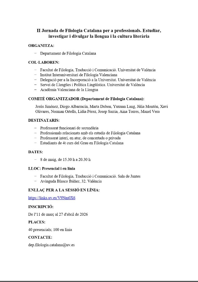 Departament de Filologia Catalana UV tweet media