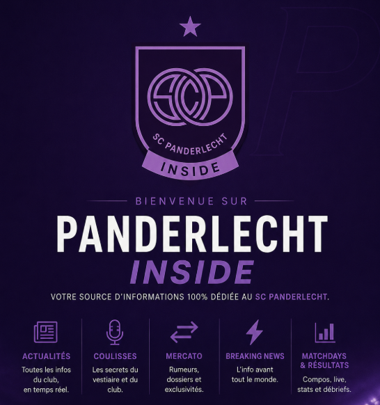 PauveRCSA's tweet photo. 🟣 Bienvenue sur Panderlecht Inside.

Votre nouvelle source d’informations sur le SC Panderlecht :

📰 Actualités
🎙️ Coulisses
📈 Mercato
⚡ Breaking News
📊 Matchdays &amp; résultats

Un média créé par des fans, pour les fans.

Activez les notifications 🔔 https://t.co/903TwcKLVw