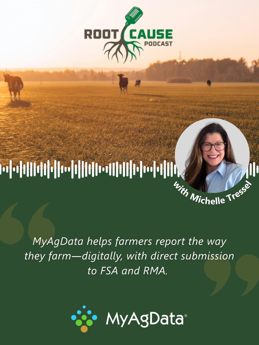 MyAgData's tweet photo. Don’t miss Michelle Tressel on the Root Cause Podcast as she breaks down how MyAgData is making acreage reporting simpler, faster, and fully digital for farmers.

Watch the full episode: https://t.co/1O8CQG4w74

#AgTech #DigitalFarming #AcreageReporting #MyAgData #FarmManagement #RootCausePodcast