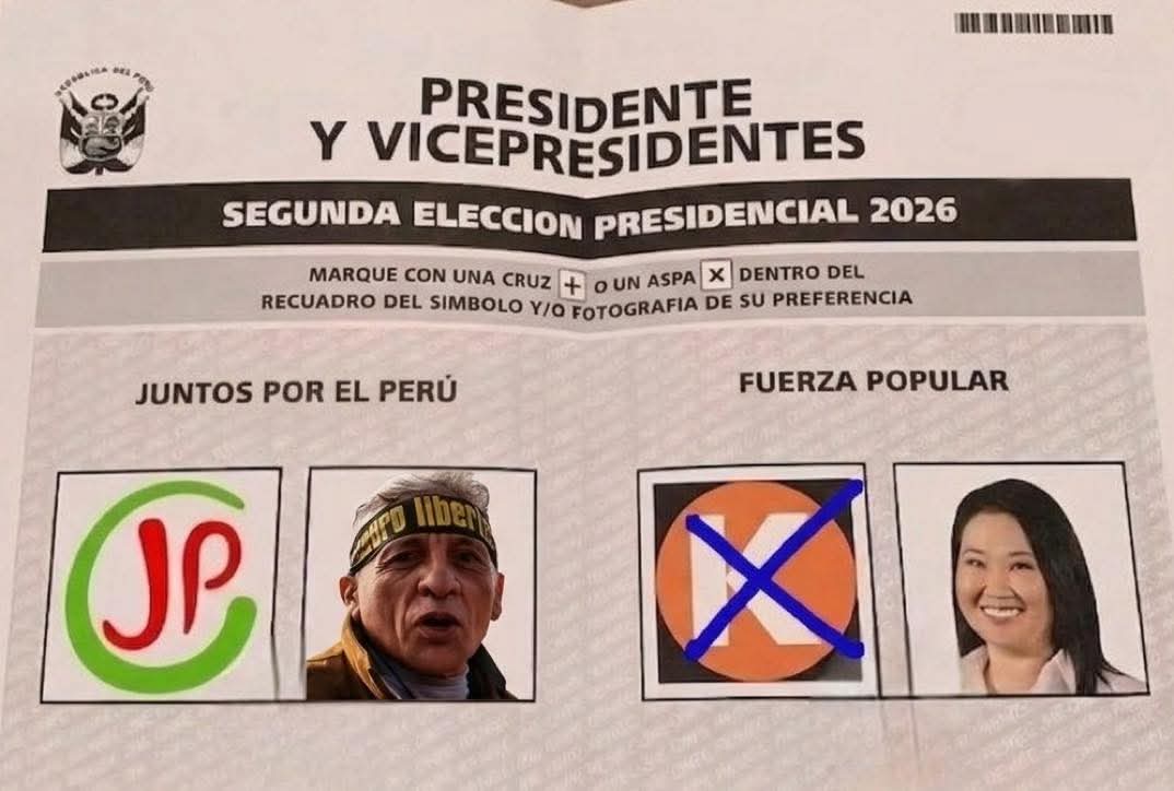 Solo un enfermo puede votar por JP de Antauro, en esta 2da vuelta el voto debe ser contra la izquierda corrupta. Mi voto es por <a href="/KeikoFujimori/">Keiko Fujimori</a> por que quiero un país con orden y seguridad. 
#KeikoPresidente2026