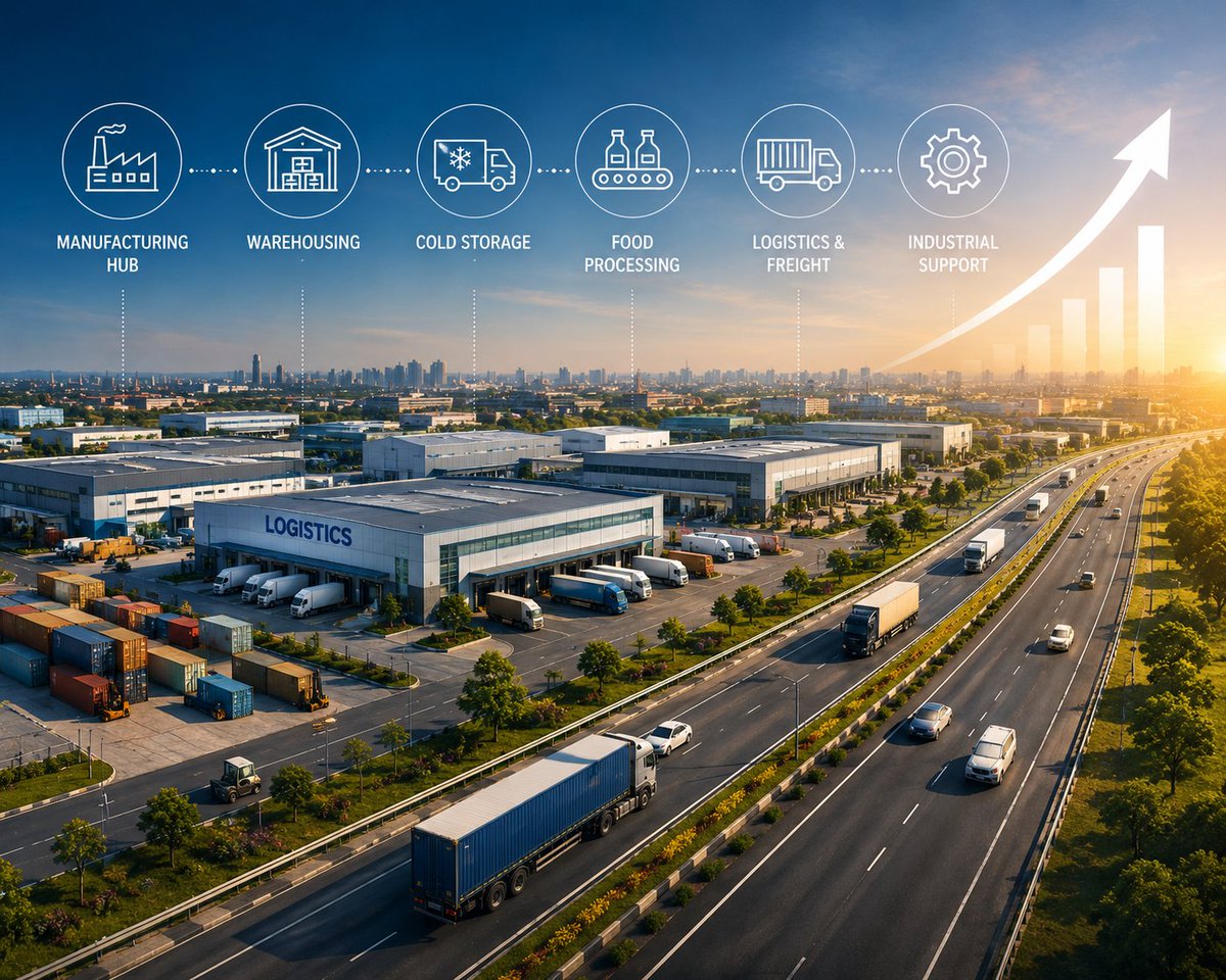 🚨Massive Integrated Logistics &amp; Manufacturing Cluster Planned in Bhopal Metropolitan Region

MPIDC has initiated development of an Integrated Manufacturing &amp; Logistics Cluster along the under-construction Bhopal–Kanpur Economic Corridor. The construction agency is expected to be