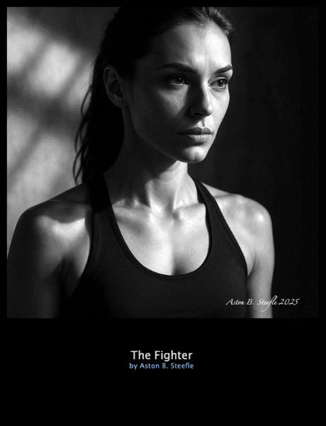 steefle's tweet photo. 'The Fighter' 
Created in October 2025  

When Time forgets its Haste   

#Art #DigitalArt #AIArt #Abstract #ArtLovers #ArtCollector #Portraits #Photography #Emotion #Love #Haiku #Senryu #Tanka #Poetry #Lady #Grace #BnW #BWArt #Monochrome #Steefle https://t.co/skmLY9lwGD