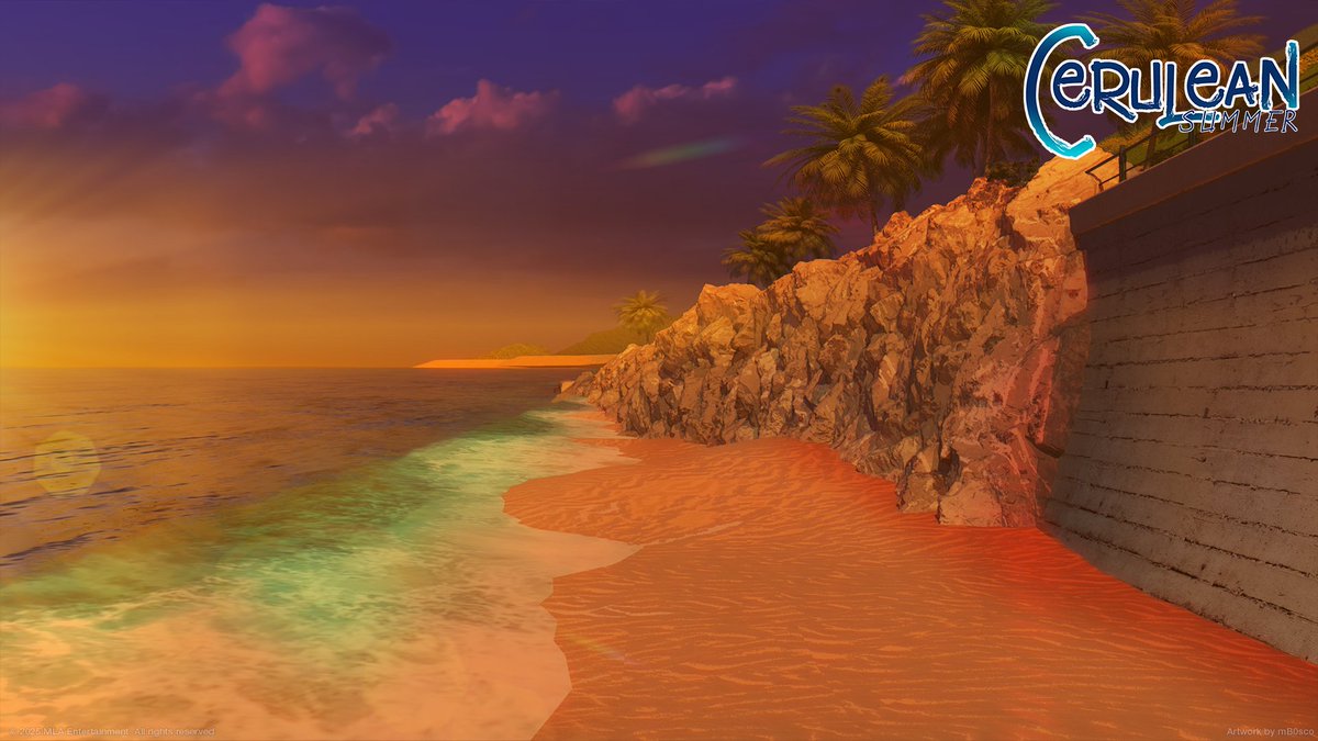 mB0sco's tweet photo. Golden hour over a coastal town
~~~ 
Exclusive artworks for @MLA_Ent  audio drama CERULEAN SUMMER. https://t.co/vMX1W4jRVD
