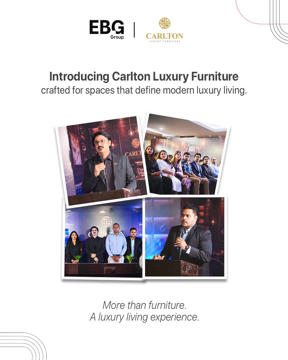 Ebg__Group's tweet photo. EBG Group x Carlton Luxury Furniture.
Crafted for spaces that define modern luxury living.

More than furniture. A luxury living experience. https://t.co/tyWAvVCoN6