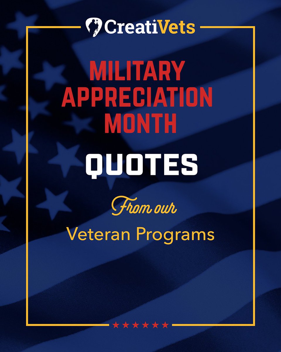 CreatiVets1's tweet photo. This National Military Appreciation Month, we honor veterans' stories and healing through art and music. 🇺🇸 Support us: https://t.co/V3M012esPd #NationalMilitaryAppreciationMonth #Veterans #CreatiVets #ArtHeals #MusicHeals https://t.co/yhX1yVHzao