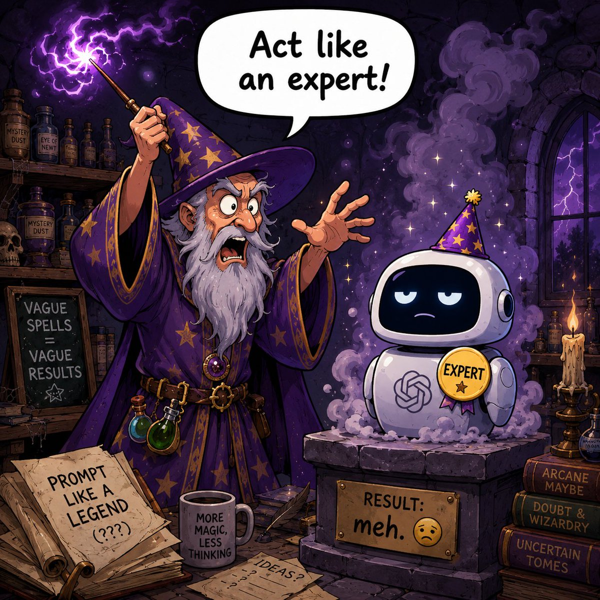 AricMitchell's tweet photo. "Act like an expert" is a weaker prompt than it sounds.
Try this instead: "List what a careful expert would verify before answering. Then answer only after separating known facts from assumptions." #grok #chatgpt #prompting https://t.co/Cz6LMuqfMX