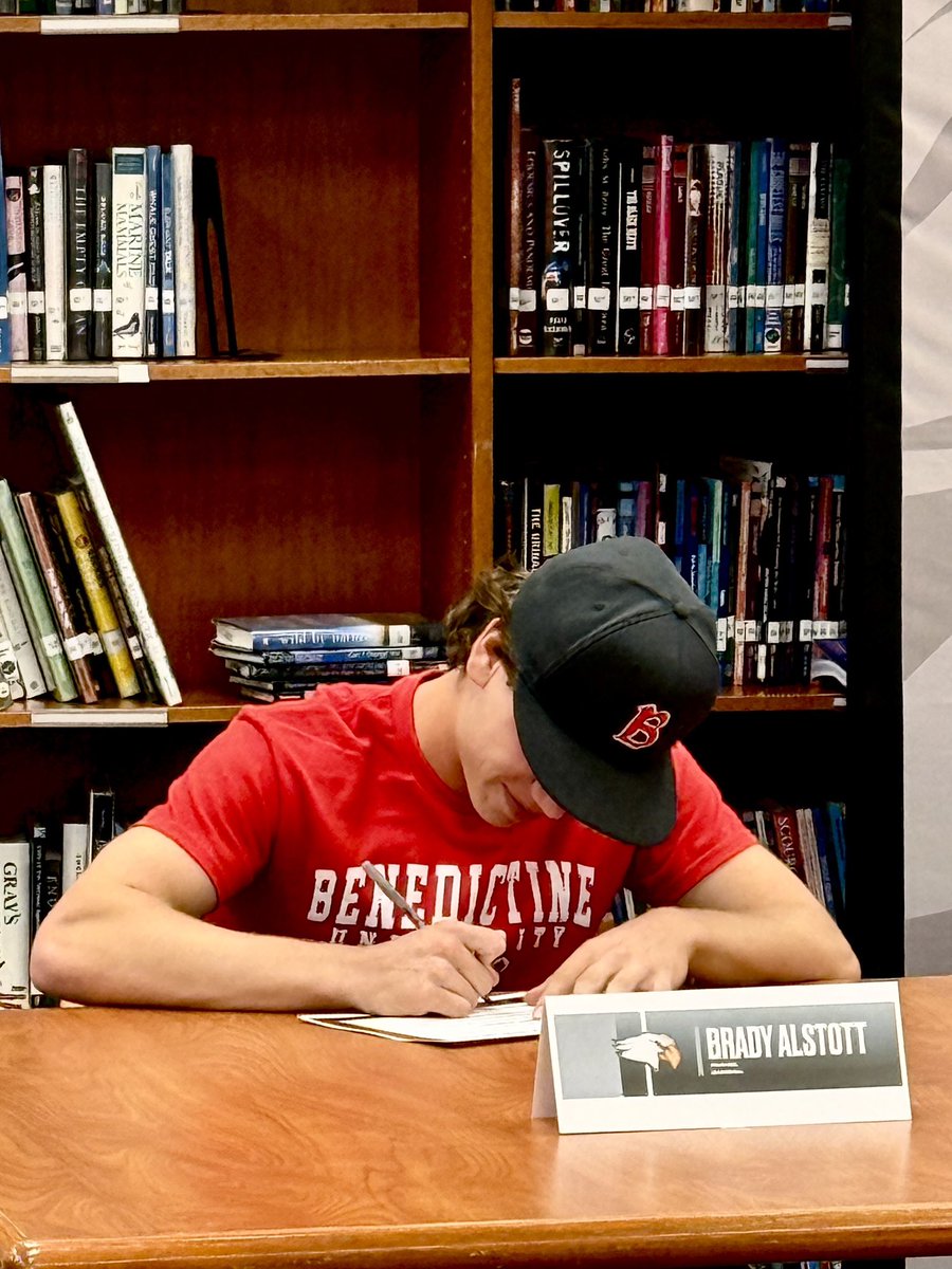 ESPRed2026's tweet photo. Congrats to @BradyAlstott08 for committing to Benedictine University!  Big time player, student and teammate! Super proud of Brady for all his hard work!  BenU is getting a great one! https://t.co/hxm9HH8Yyx
