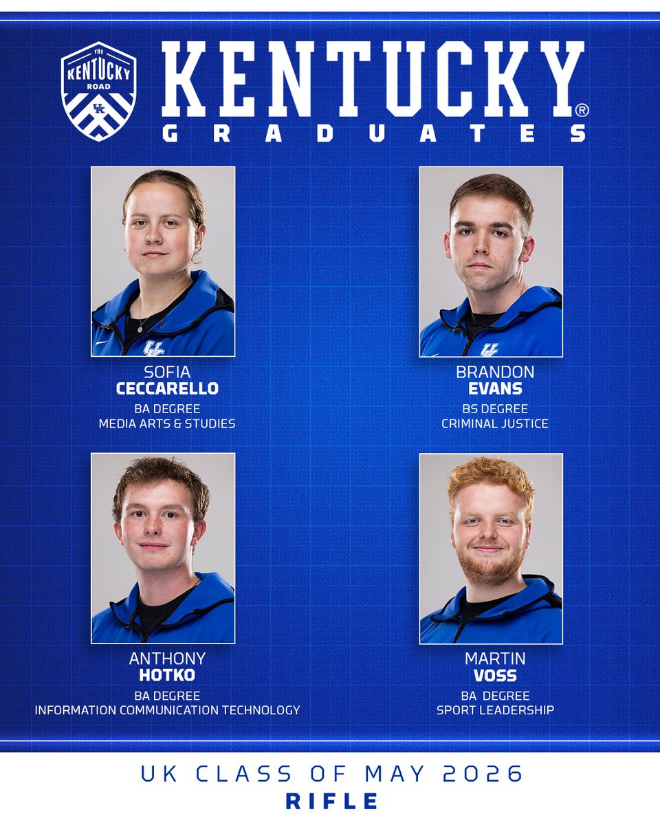 UKRifle's tweet photo. Special weekend for these four! 

It's Graduation Day at UK. 

Congrats, Sofia, AJ, Brandon and Martin!

#BBN #WeAreUK https://t.co/6I22bkmnvz
