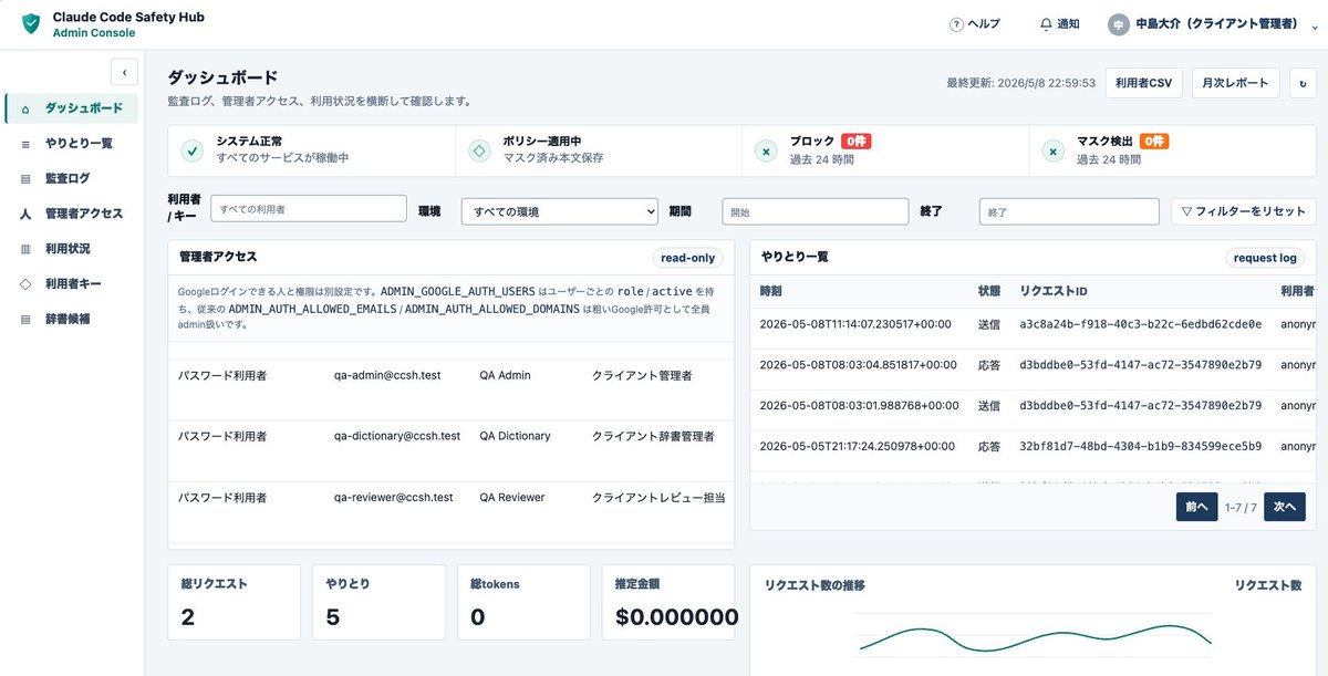 Claude Codeを安全に使うための仕組み(CCSH)を会社で導入しているん