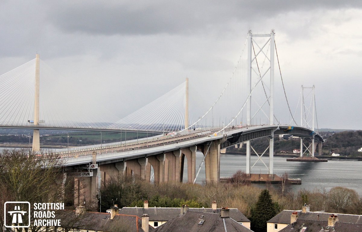 ScotRoadArchive's tweet photo. #ThenAndNow #Monday is here!

We love the old Forth Road Bridge here at the Archive. What better way to celebrate that than with comparison photos from the early 1960s and today? The old photo was taken where the Traffic Scotland building currently sits.

#archives #scotland https://t.co/f4ASzwTJtn