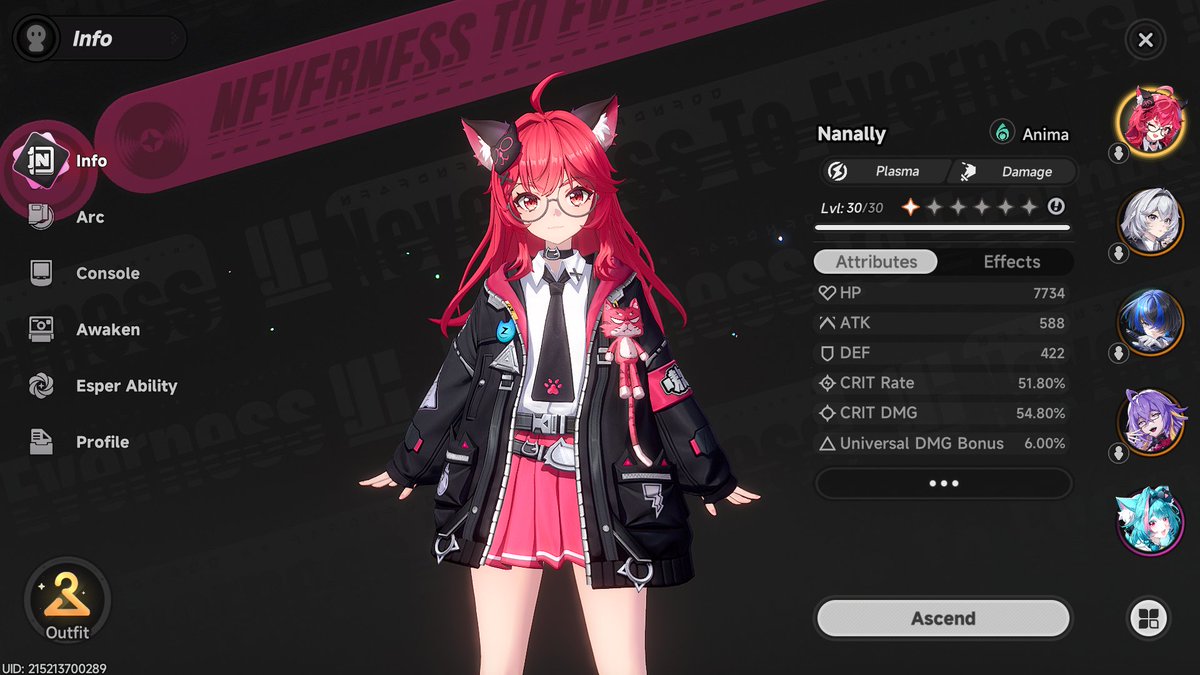 Dayana_Yee's tweet photo. 😵‍💫Day 2 I finally balance my crit rate hehe✌️😋being GirlyGamer and nerd is kinda my special thing I always played 4hrs a day my total played 7hrs🫪 #NTE #kawaii #Gamers #GirlyGamer #cute #AnimeWorld #Anime https://t.co/MsCp1uF0EH