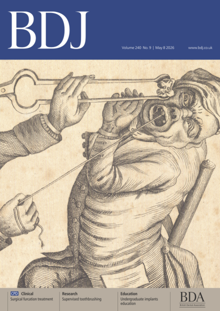 The_BDJ's tweet photo. BDJ Issue 9 is live!🦷✨
This issue features articles on surgical furcation treatment, vaccine uptake and supervised toothbrushing.

Read the issue 👉 https://t.co/oKC6Qk3Rge https://t.co/TF4NGI3o2e