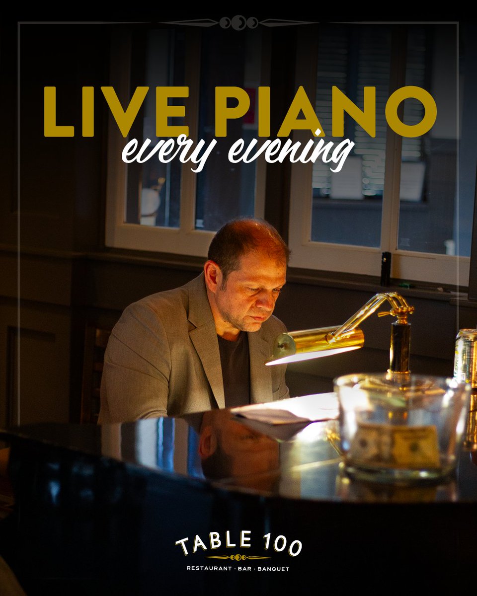 Table_100's tweet photo. Ease into the evening at Table 100 with live piano in the bar, a handcrafted cocktail in hand, and flavors from our spring menu setting the tone. https://t.co/5od97Ubd3T