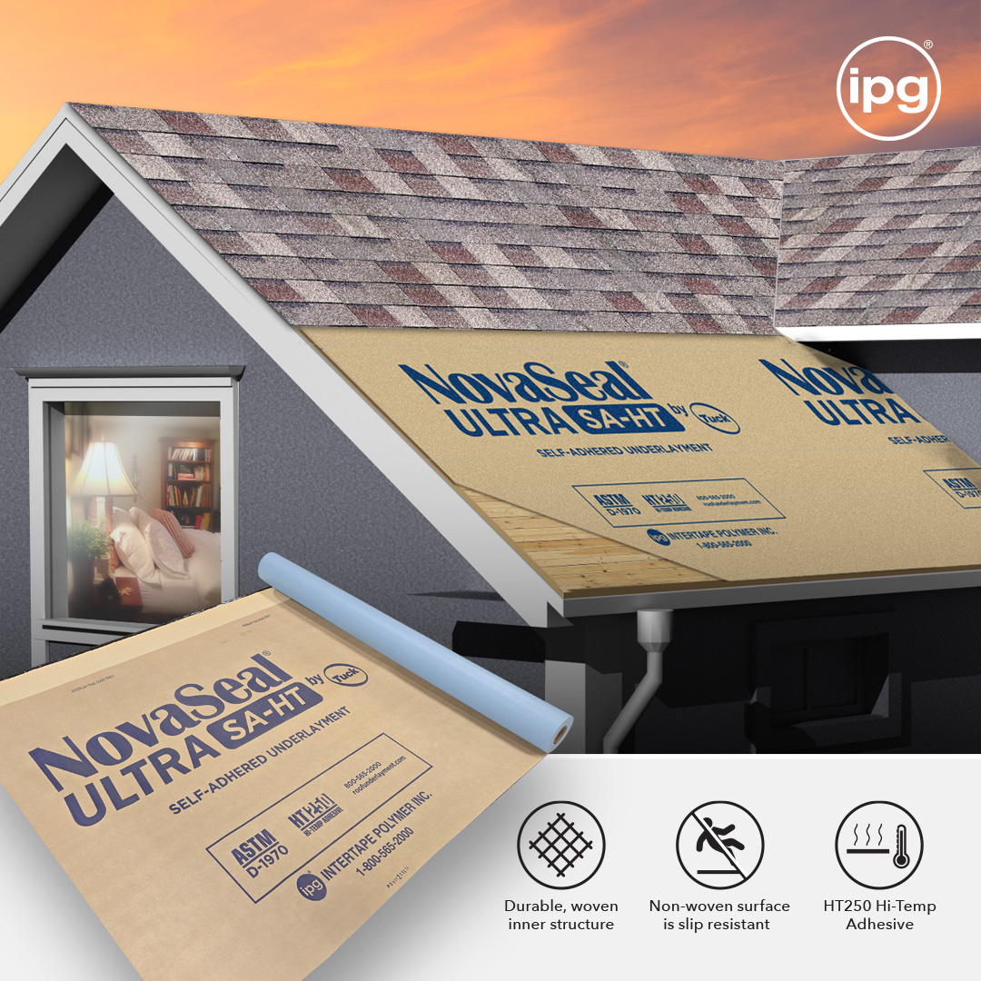 IPGtape's tweet photo. Introducing NovaSeal ULTRA SA-HT, a new high-temperature (250°F), self-adhered roofing underlayment designed for steep-slope applications. 
 
Learn more: https://t.co/f1o5EmiFN1

#NovaSeal #RoofUnderlayment https://t.co/EFy5Penv2c