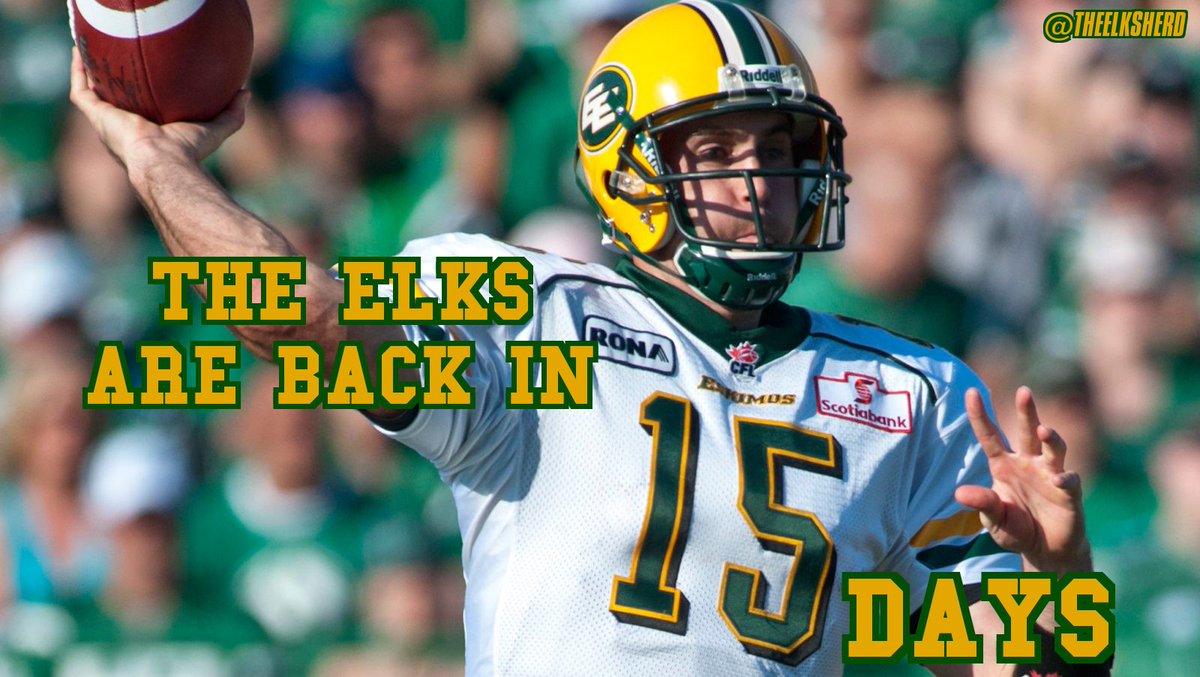 TheElksHerd's tweet photo. Good Morning Football Fans! We are Ricky Ray days away from Edmonton Elks Preseason Football! Go Elks!
#RepFromSectionX #CFL #GoElks #YEG #JoinTheHerd π¦ https://t.co/NPoRuVHXEl