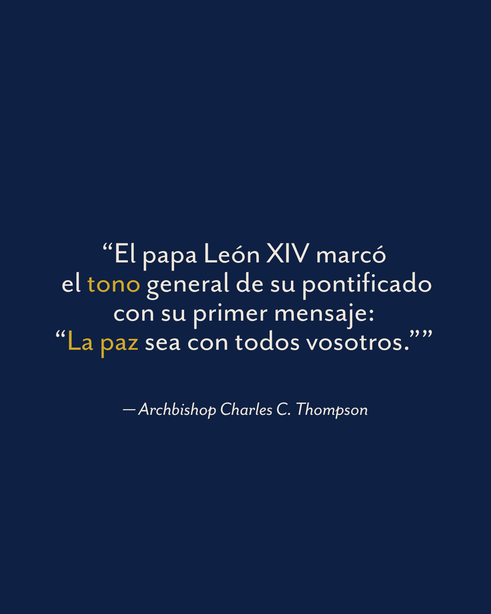 archindy's tweet photo. In his weekly column, Archbishop Charles C. Thompson reflects on Pope Leo XIV’s first year as pope. 🕊️

💬 Where have you seen signs of hope in the Church this past year?

Read more 👉 https://t.co/0lqhe5EKek

#ArchIndy #ChristtheCornerstone https://t.co/fhvod3m2i3