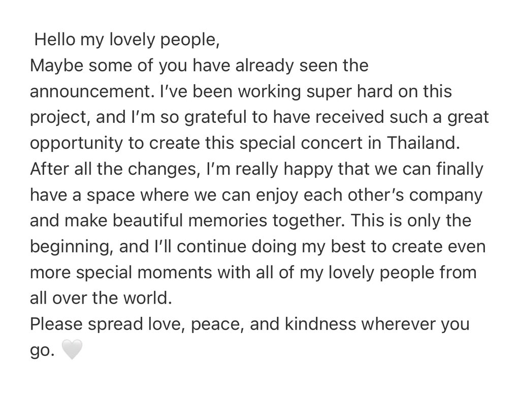 บับเบิ้ลเตนล์ 💜

สวัสดีเลิฟลี่ของผมทุกคน

บางคนอาจจะได้เห็นประกาศกันแล้วนะครับ ช่วงที่ผ่านมาผมทุ่มเทและตั้งใจกับโปรเจกต์นี้มากจริงๆ และรู้สึกขอบคุณจากใจที่ได้รับโอกาสดีๆในการสร้างคอนเสิร์ตสุดพิเศษนี้ขึ้นที่ประเทศไทย

หลังจากผ่านการเปลี่ยนแปลงมาหลายอย่าง