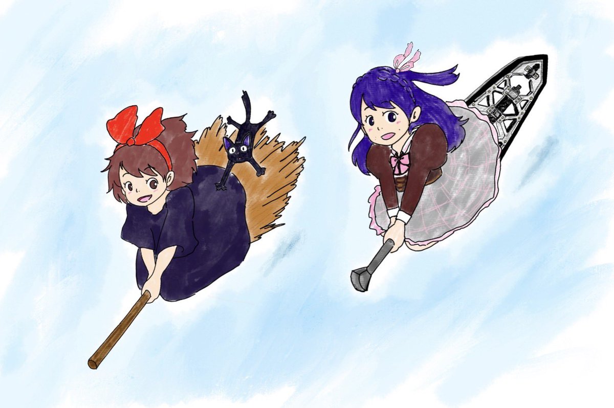 yukarin_bluesky's tweet photo. ジブリアニメ最高

魔女の宅急便  
好きすぎる

金曜ロードショー
ありがとう

ずっと前に、りんちゃんがお誕生日プレゼントに描いてくれた、キキと幸恵が空飛ぶ絵。
とっても可愛い、お気に入り🐈‍⬛
わたしも、箒で空飛びたい🧹
↓↓↓ https://t.co/nN4EKXnonG