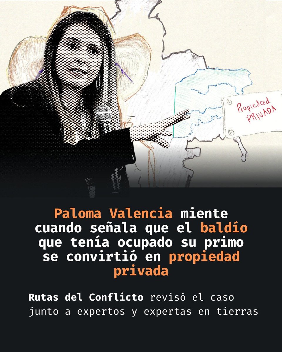 RutasConflicto's tweet photo. Paloma Valencia mintió al señalar que el baldío que ocupaba su primo se convirtió en propiedad privada. Los baldíos son predios rurales que pertenecen a la Nación. Estas tierras no pueden transformarse en propiedad privada únicamente por el paso del tiempo 🧵 https://t.co/4GZ4nhBWcz