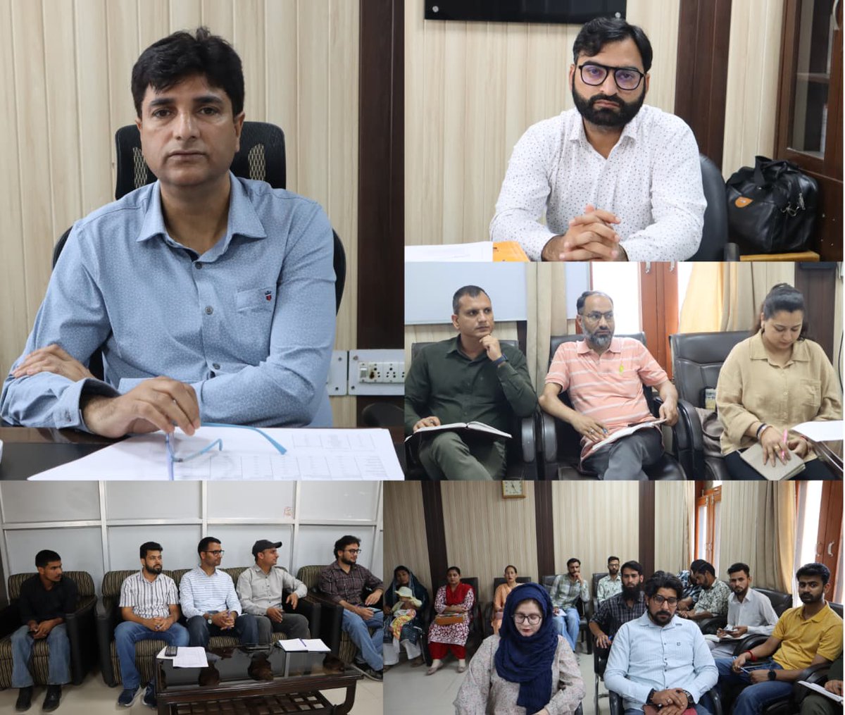 dcramban's tweet photo. Progress of the Business Help Desk under Mission YUVA reviewed at Ramban, ACR Shokat Hayat Mattoo stressed for speedy disposal of cases, stronger bank coordination and capacity building of beneficiaries. Directions were issued to intensify outreach through Udyam Jagriti programmes and ensure effective implementation of self-employment initiatives to boost employment generation across Ramban. #MissionYUVA #Ramban #EmploymentGeneration @diprjk @Divcomjammu