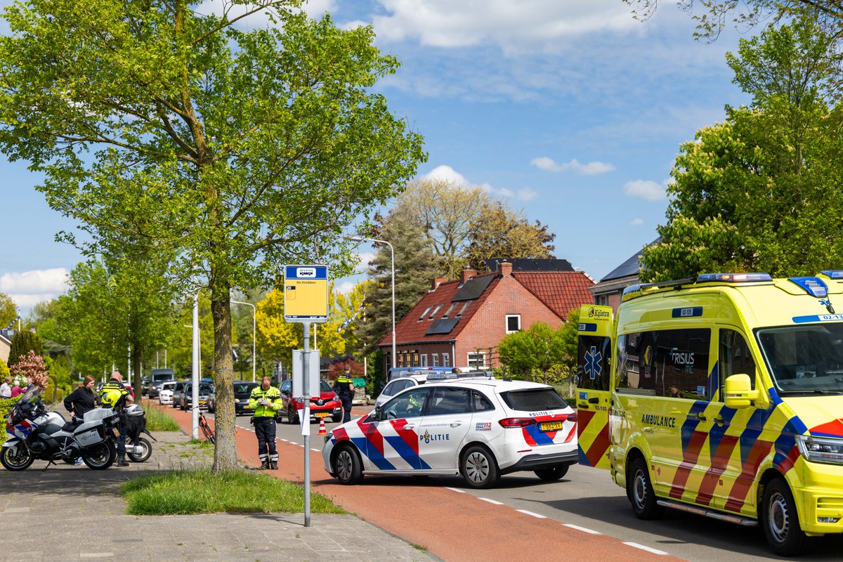 Fietser gewond na botsing met scooter in Drachten