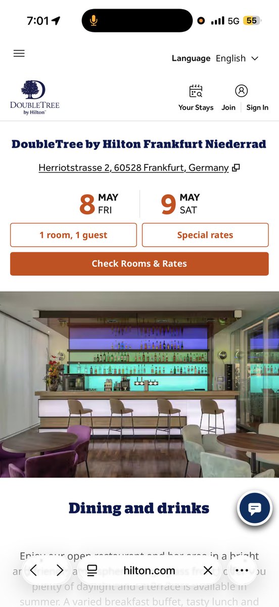 DutchTraveler94's tweet photo. @HiltonHonors just checked into the Doubletree Frankfurt for what I thought would be a relaxing getaway, only to find out F&amp;B facilities are CLOSED on the weekend. Even though the website clearly states opening times of 11-11. Bad service, I would have chosen another property!! https://t.co/1oBsEWsPGG